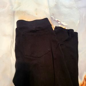 Daily Ritual Black Ponte Knit Leggings , Size Large